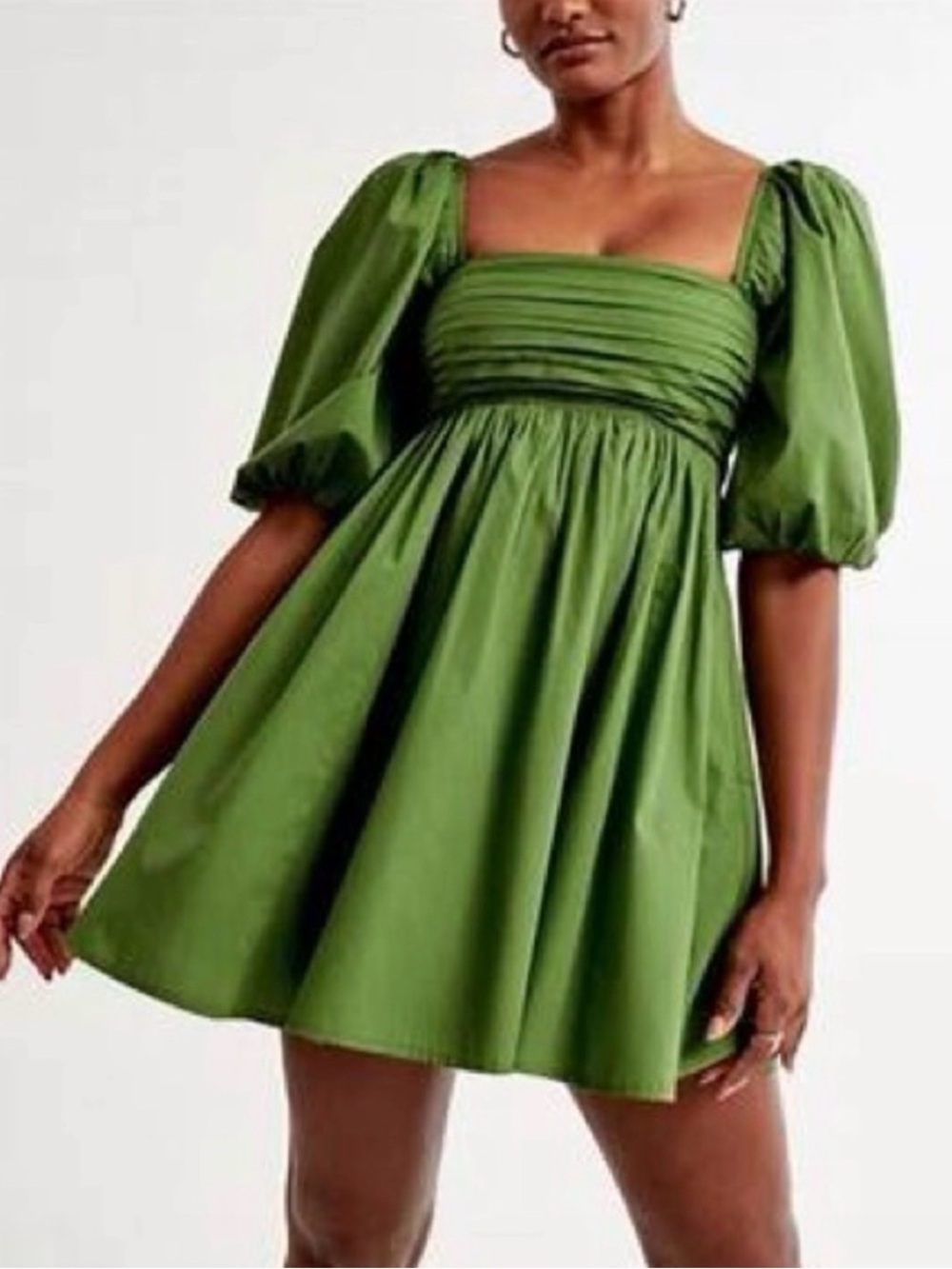 Abercrombie & Fitch Emerson Poplin Puff Sleeve Mini Dress